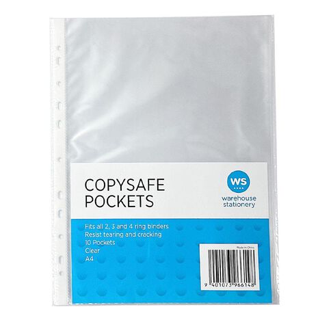 WS Copysafe Pocket 10 Pack Clear A4