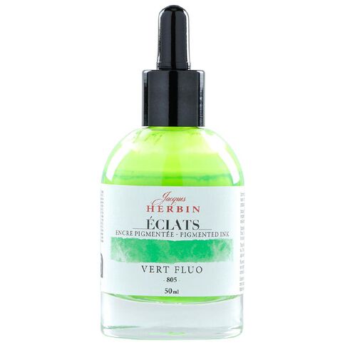 Jacques Herbin Eclats Pigmented Ink Fluoro Green 50ml