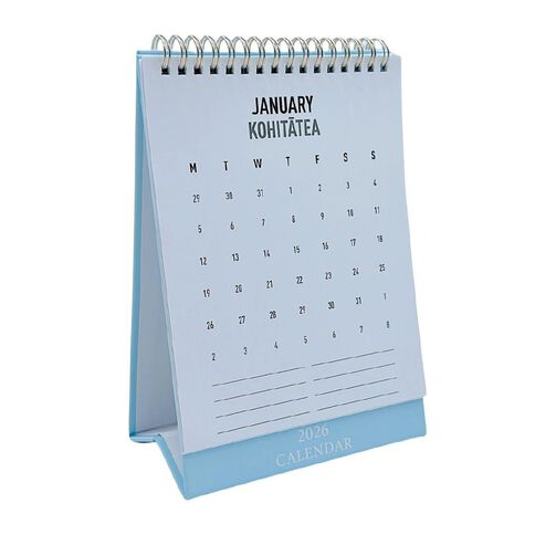 WS 2026 Desk Calendar Hard Back Blue Blue