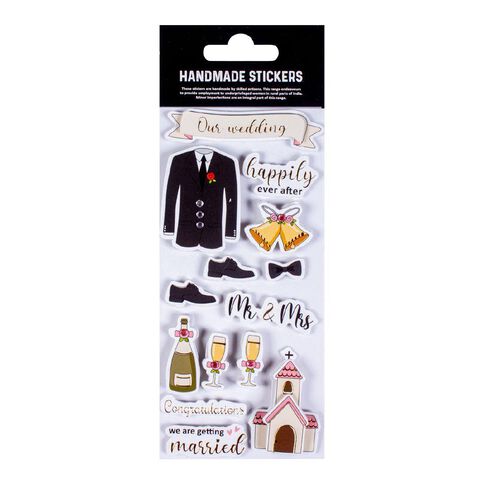 3D Glitter Handmade Embellishment- Tie The Knot 14Pc Little Birdie