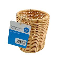 WS Everyday Getaway Rattan Woven Pen Holder