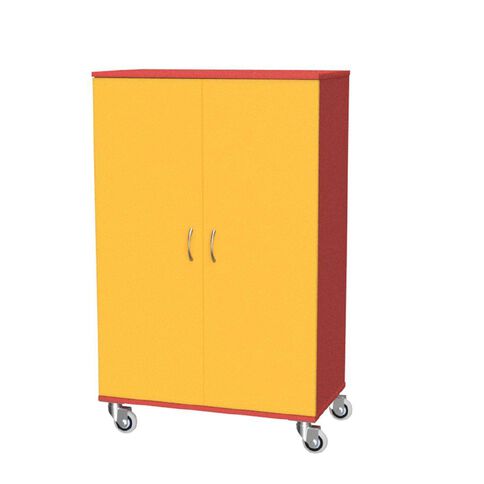 Zealand Cupboard Mobile Locking Red/Yellow 800mm x 450mm x 1200mm