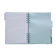 Uniti Clubhouse Hardcover Notebook With Tabs Cherry Green Light