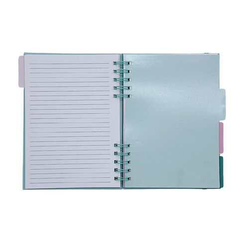 Uniti Clubhouse Hardcover Notebook With Tabs Cherry Green Light
