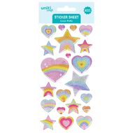 Uniti Craft Kids Laser Puffy Sticker Sheet Hearts & Stars