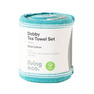 Living & Co Dobby Tea Towel Set Stripe Multi-Coloured 8 Pack