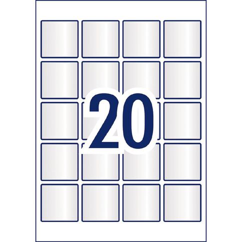 Avery Square Labels Crystal Clear 200 Labels | Warehouse ...