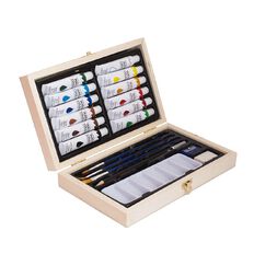 Jasart Mini Wooden Box Acrylic Set 20 Piece