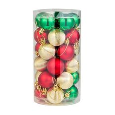 Wonderland Bauble 4cm Gold/Red/Green 30 Pack