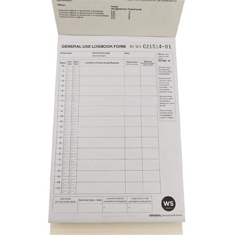 WS Work Time Log Book 50 Leaf Green Mid