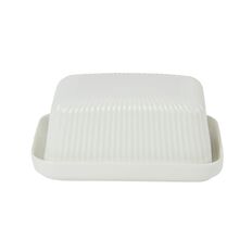 Living & Co Ceramic Butter Dish 18 x 13cm White