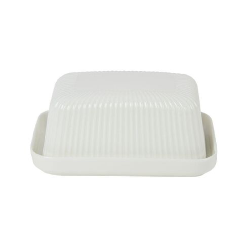 Living & Co Ceramic Butter Dish 18 x 13cm White