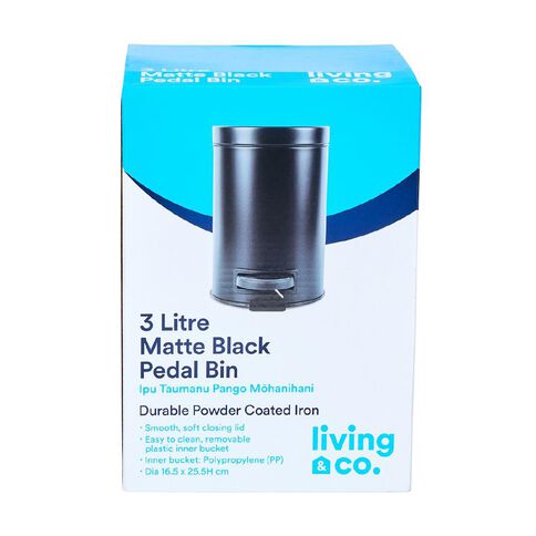 Living & Co Pedal Bin Black 3L