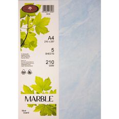 Direct Paper Marble Paper 210gsm Blue A4 5 Pack