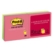 Post-It Cape Town Collection Super Sticky Pop-Up Notes 6 Pack