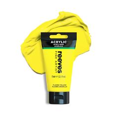 Reeves Fine Acrylic Paint Fluorescent Yellow 75ml
