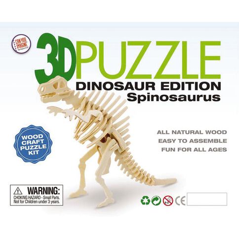 3D Dinosaur Edition Wooden Puzzle Assorted