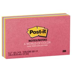Post-It Cape Town Collection Notes 76mm x 127mm Multi-Coloured