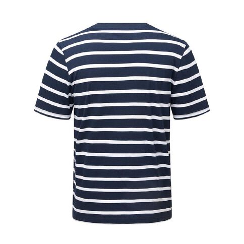H&H Men's Crew Neck Short Sleeve Stripe Tee