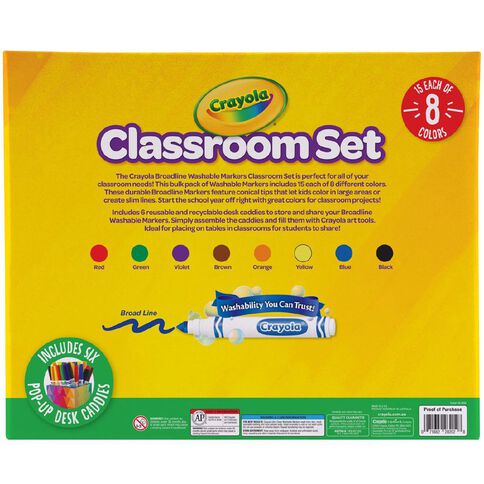 Crayola 120 Pack Ultra-Clean Washable Markers Classpack Multi-Coloured
