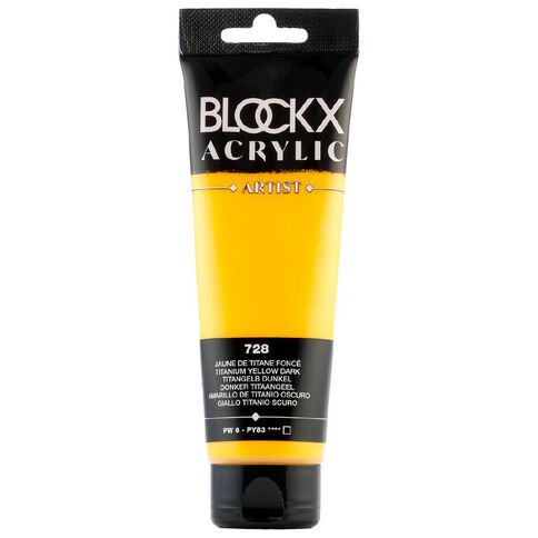 BLOCKX Acrylic Tube 120ml Dark Titanium Yellow Yellow