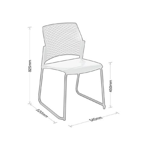 Eden Punch Chair Black with Black Sled Frame