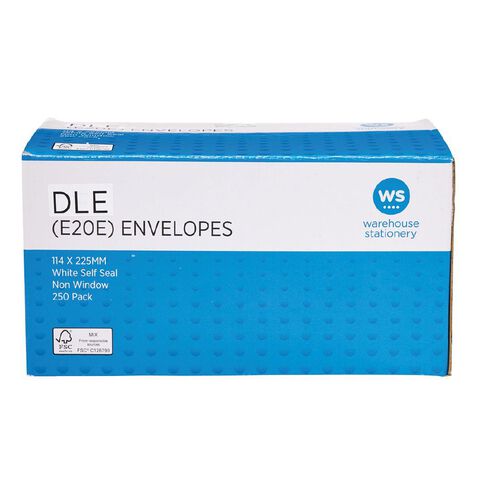 WS Self Seal DLE E20E Envelope White 250 Pack