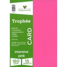Trophee Card 160gsm 15 Pack Intensive Pink A4