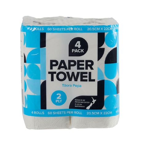 Paper Towel 60 Sheet White 4 Pack