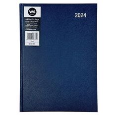 WS Date To Page Diary F24 Blue A4