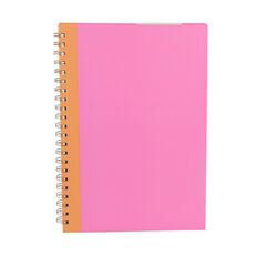 Uniti Stationery Brights Pink A4 Hard Cover Spiral Notebook