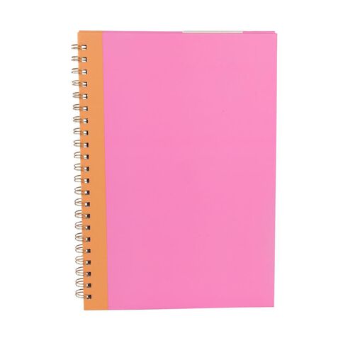 Uniti Stationery Brights Pink A4 Hard Cover Spiral Notebook