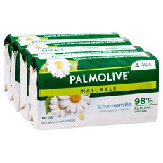 Palmolive Naturals Chamomile Balanced & Mild Soap 90g 4 Pack White