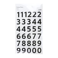 Uniti Numbers Black 1 Sheet