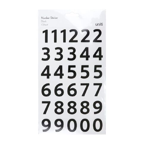 Uniti Numbers Black 1 Sheet