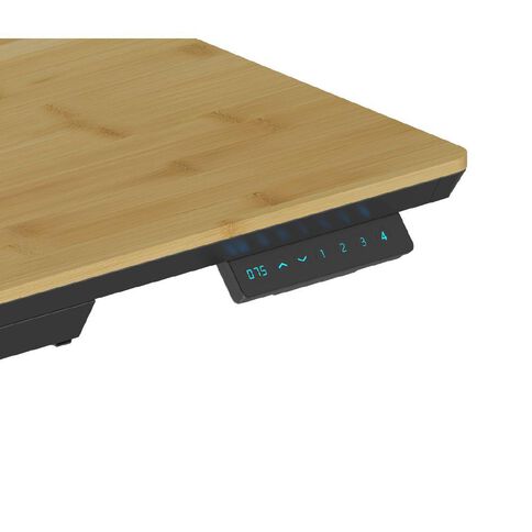 Workspace Height Adjustable Desk 1200W with Drawer Bamboo