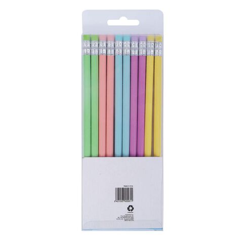 WS Pencils Pastel Coloured Barrel 10 Pack