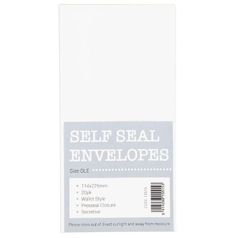 Self Seal DLE Envelope 20 Pack