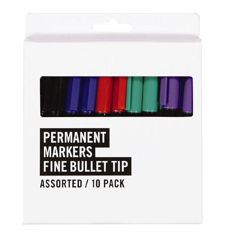 Deskwise DW Permanent Marker 10 Pack Mixed Assortment