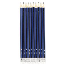 WS HB Pencil with Eraser Tip Black 10 Pack