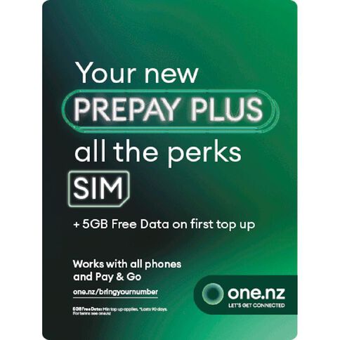 One NZ Prepay Triple Sim with Bonus 5GB