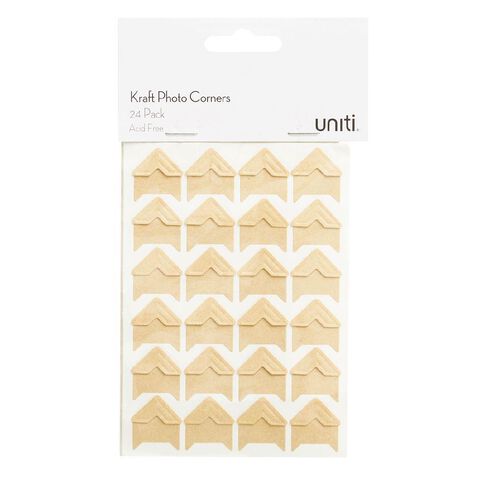 Uniti Kraft Photo Corners Brown Light 24 Pack