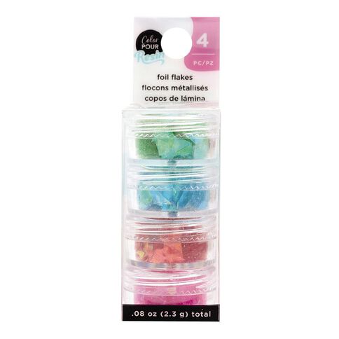 American Crafts Color Pour Mix-Ins Foil Flakes Primary 4 Pack