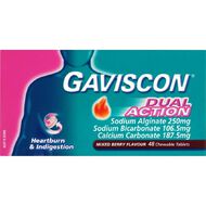 Gaviscon Dual Action Indigestion Heartburn Tablets Mixed Berry 48 Pack