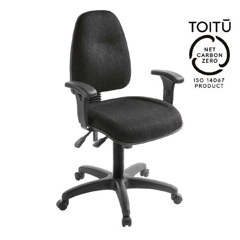 Eden Spectrum Deluxe 3 Lever Highback Ergonomic Chair with Arms Ebony
