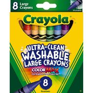 Crayola Large Washable Crayons 8 Pack Assorted 8 Pack