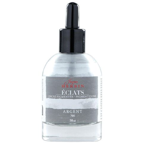Jacques Herbin Eclats Pigmented Ink Silver 50ml