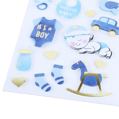 Uniti Dimensional Stickers Baby Boy