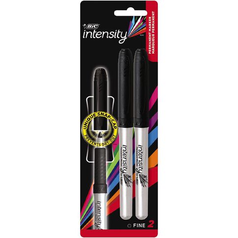 Bic Intensity Permanent Marker Fine Black 2 Pack