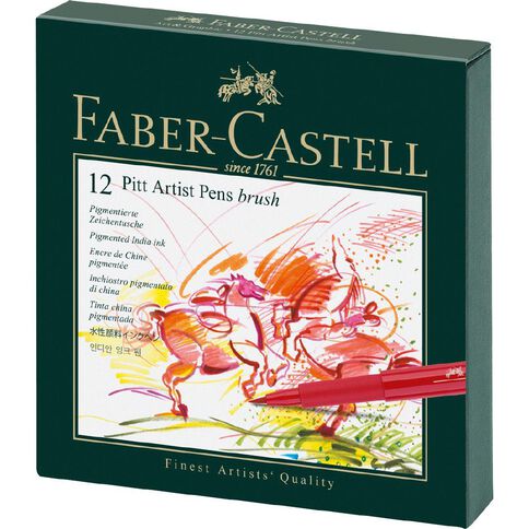 Faber-Castell India Ink Pitt Artist Pens Studio Box of 12 Assorted